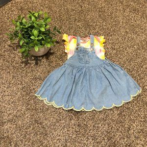 Nannette lepore tye dye and denim dress set girls size 3-6 months